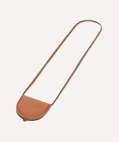 Loewe Mini Heel Leather Pouch In Tan