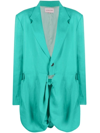 Natasha Zinko J Bandana Oversized Blazer In Green