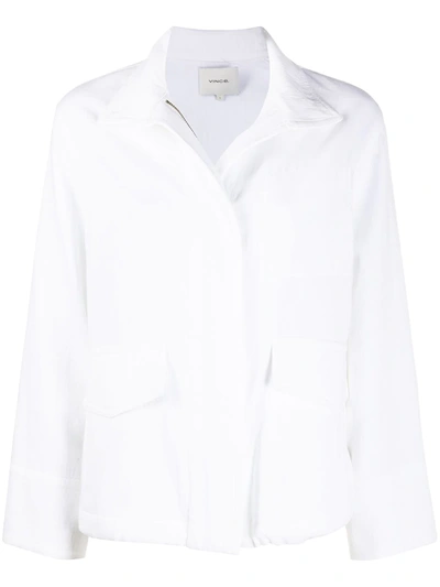 Vince Zipped Military Jacket In White