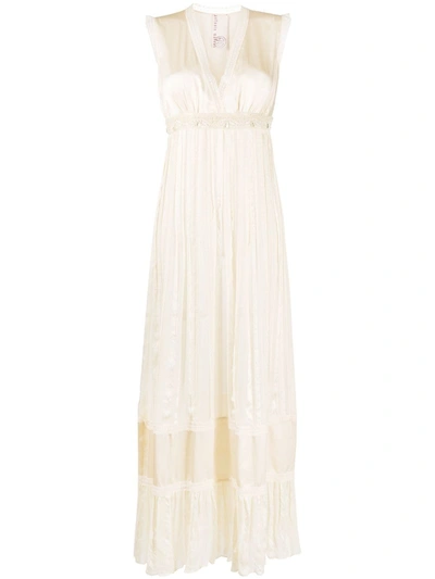 Antonio Marras Pleated Empire Dress In Neutrals