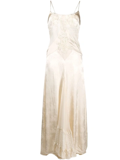 Antonio Marras Floral Maxi Gown In Neutrals