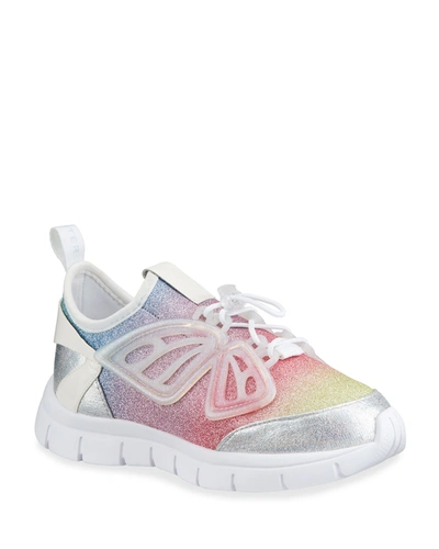 Sophia Webster Girl's Fly By Ombre Pastel Glitter Sneakers, Baby/toddler/kids In Gray