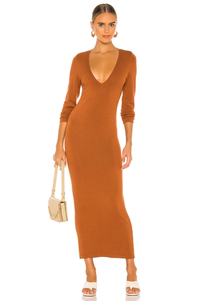 L'academie Deena Maxi Dress In Brown