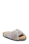Vince Women's Goran Shearling-trimmed Cork Slides In Marble