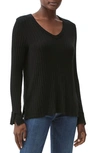 Michael Stars Layla Long Sleeve V-neck Tee In Black