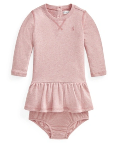 Polo Ralph Lauren Kids' Ralph Lauren Baby Girls Terry Dress & Bloomer In Pink Heather