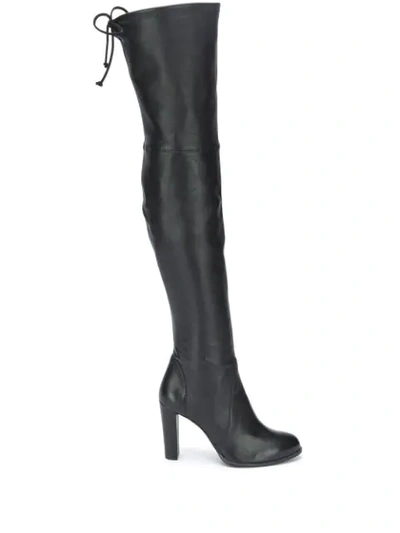 Stuart Weitzman Highland High Heels Boots In Black Leather