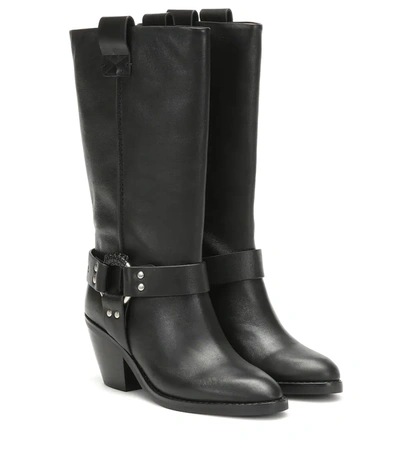 See By Chloé Eddie Ring-embellished Leather Boots In Black
