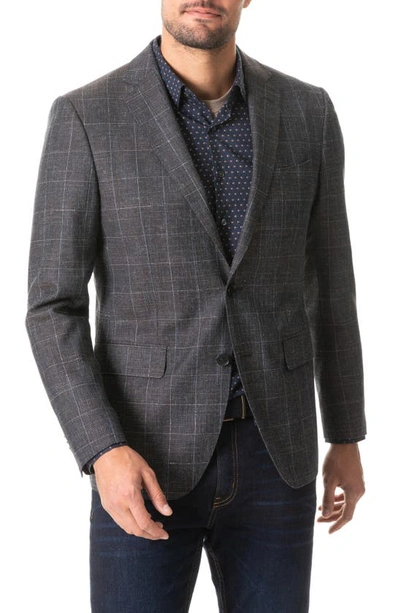 Rodd & Gunn Portland Spray Classic Fit Windowpane Wool Blend Sport Coat In Sepia