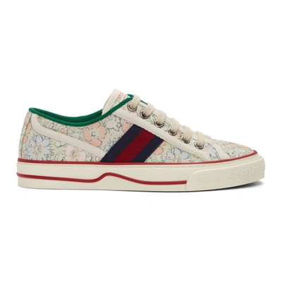 Gucci Tennis 1977 Floral-print Canvas Sneakers In Neutrals