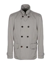 Moorer Double Breasted Pea Coat In Light Grey