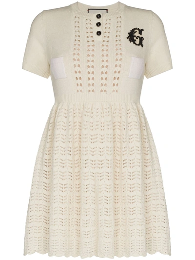 Gucci Kleid Mit Lochstrickmuster In Nude