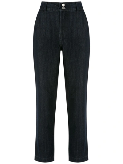 Alcaçuz Cropped Straight-leg Trousers In Blue