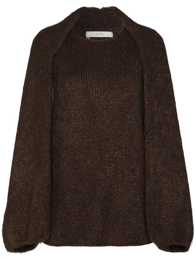 Lvir Bolero Mohair Jumper Set In Brown