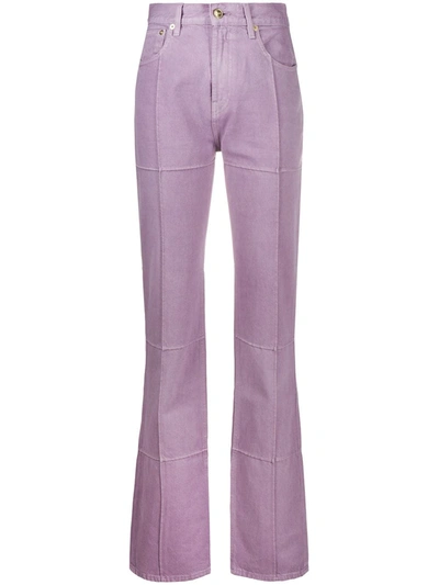 Jacquemus Corduroy Detail High-waisted Trousers In Lilac