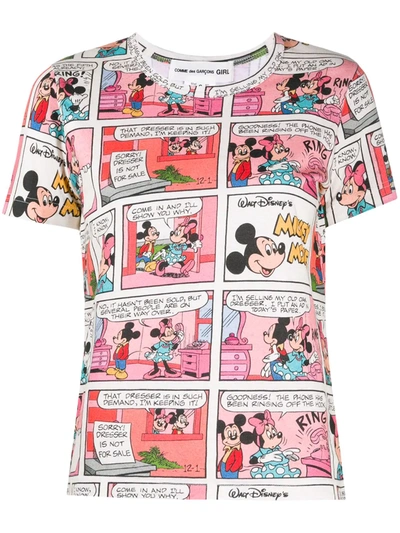 Comme Des Garcons Girl Mickey Mouse Comic Strip T-shirt In Neutrals