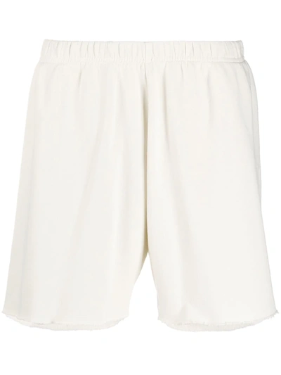 Erl Raw-hem Corduroy Shorts In White