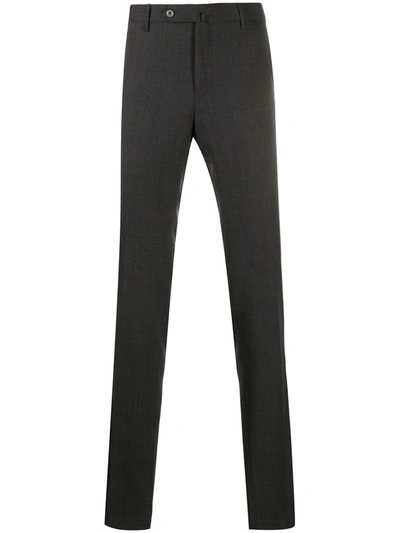Pt01 Piqué Slim-fit Trousers In Grey