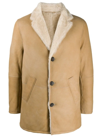 Sword 6.6.44 Beige Shearling Coat In Neutrals