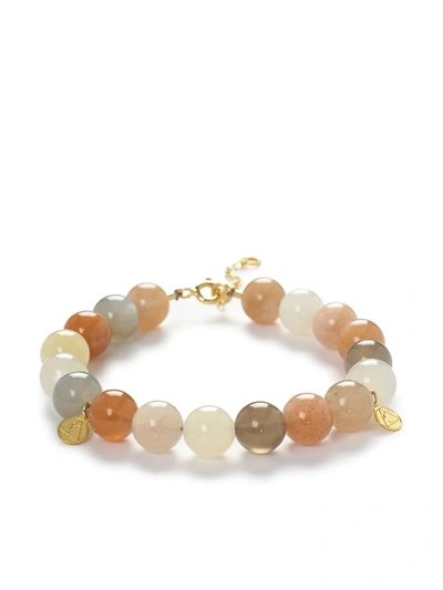 The Alkemistry Cinta 18ct Yellow Gold And Moonstone Beaded Bracelet In Rainbow