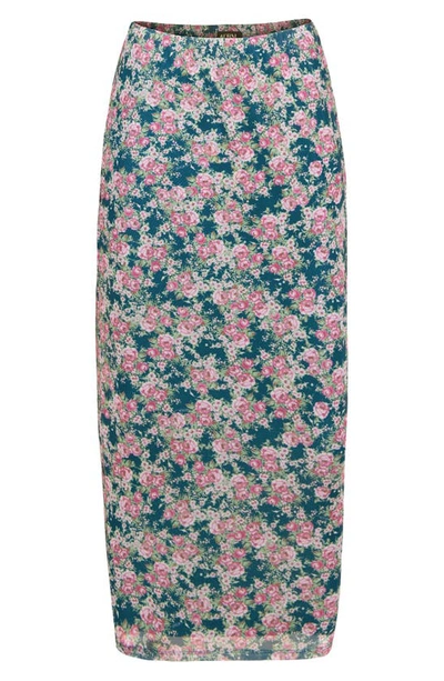 Afrm Felix Print Skirt In Blush Bouquet