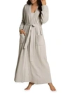 Barefoot Dreams Cozychic Lite Ribbed Long Robe In Silver