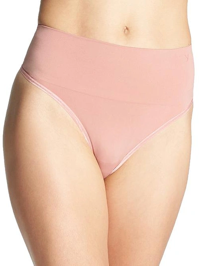 Yummie Seamlessly Shaped Thong In Ash Rose