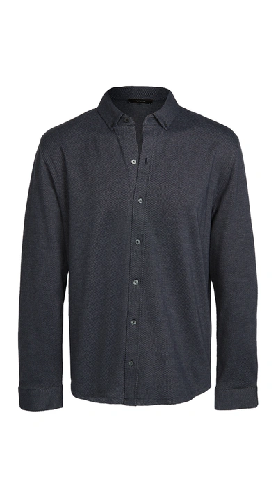 Vince Regular Fit Double Face Button-up Shirt In Blue