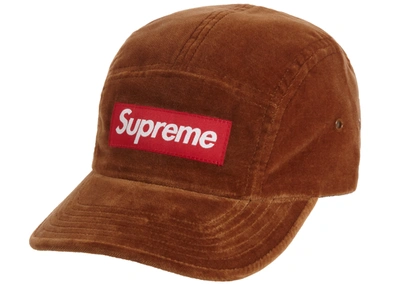 Pre-owned Supreme Velvet Camp Cap (fw20) Brown