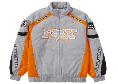 Pre-owned Supreme  Fox Racing Puffy Jacket Grey