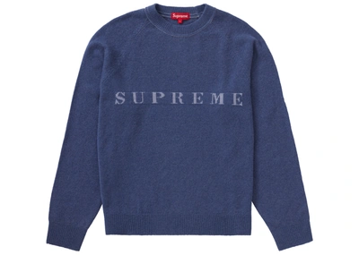 Pre-owned Supreme  Stone Washed Sweater Navy