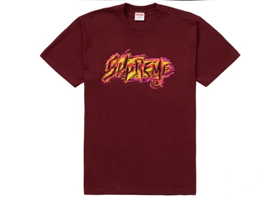 Pre-owned Supreme  Scratch Tee Burgundy