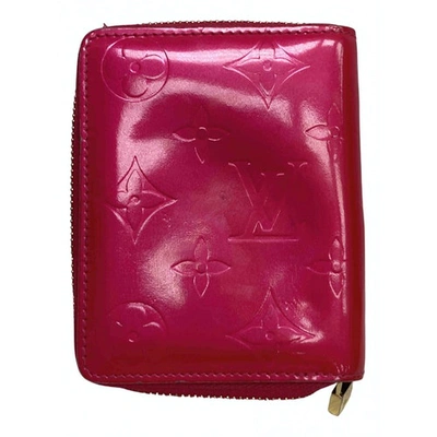 Pre-owned Louis Vuitton Zippy Patent Leather Wallet In Red