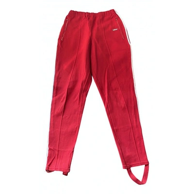 Pre-owned Adidas Originals Red Cotton Trousers