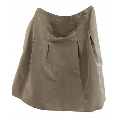 Pre-owned Chloé Silk Mini Skirt In Ecru