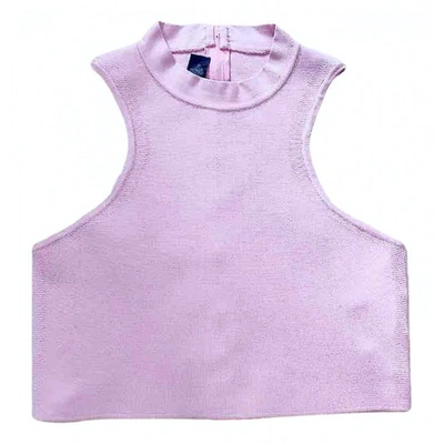 Pre-owned Versace Pink Polyester Top