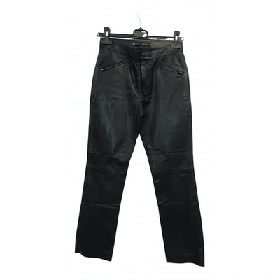 Pre-owned Ralph Lauren Leather Trousers In Black