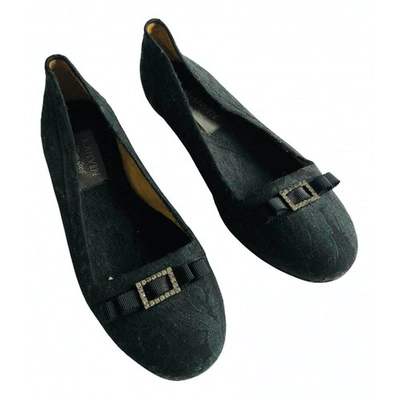 Pre-owned Lanvin Cloth Ballet Flats In Anthracite