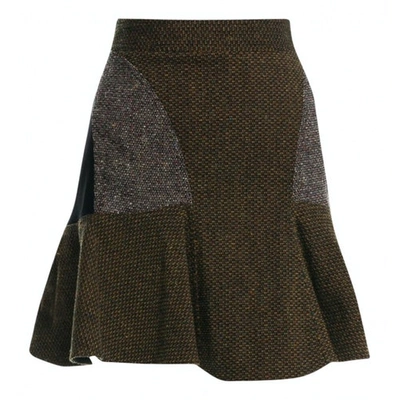 Pre-owned Stella Mccartney Wool Mini Skirt In Brown