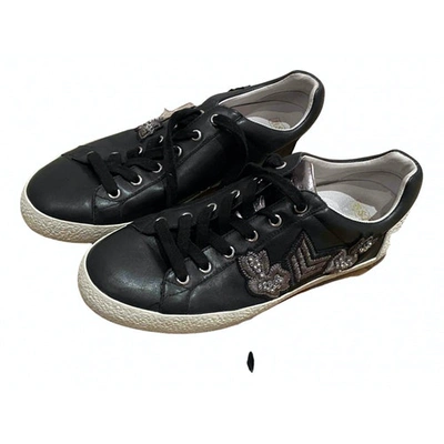 Pre-owned Ash Leather Low Trainers In Black