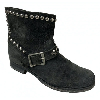 Pre-owned Htc Black Suede Ankle Boots