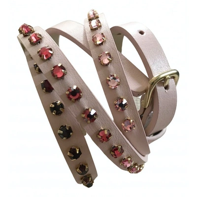 Pre-owned Max Mara Leather Belt In Pink