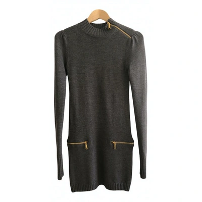 Pre-owned Barbara Bui Anthracite Wool Dress