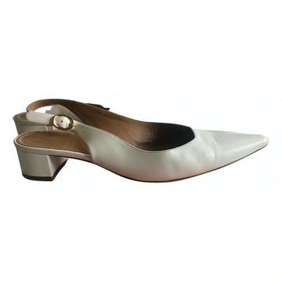 Pre-owned Mansur Gavriel Leather Ballet Flats In White