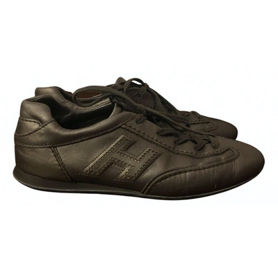 Pre-owned Hogan Leather Trainers In Brown