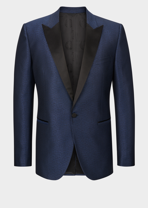 Versace Contrasting Evening Jacket In Blue | ModeSens