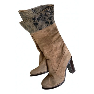 Pre-owned Diane Von Furstenberg Boots In Beige