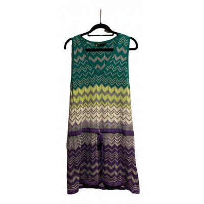 Pre-owned Bcbg Max Azria Silk Mid-length Dress In Multicolour