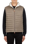 Save The Duck Fleece Lined Puffer Vest In Grey Black