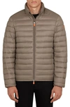 Save The Duck Giga Water Resistant Puffer Coat In Coffee Brown